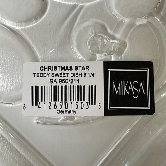 Mikasa Christmas Star Teddy Sweet Glass Serving Platter Holiday Tray 9.25” - Picture 7 of 13